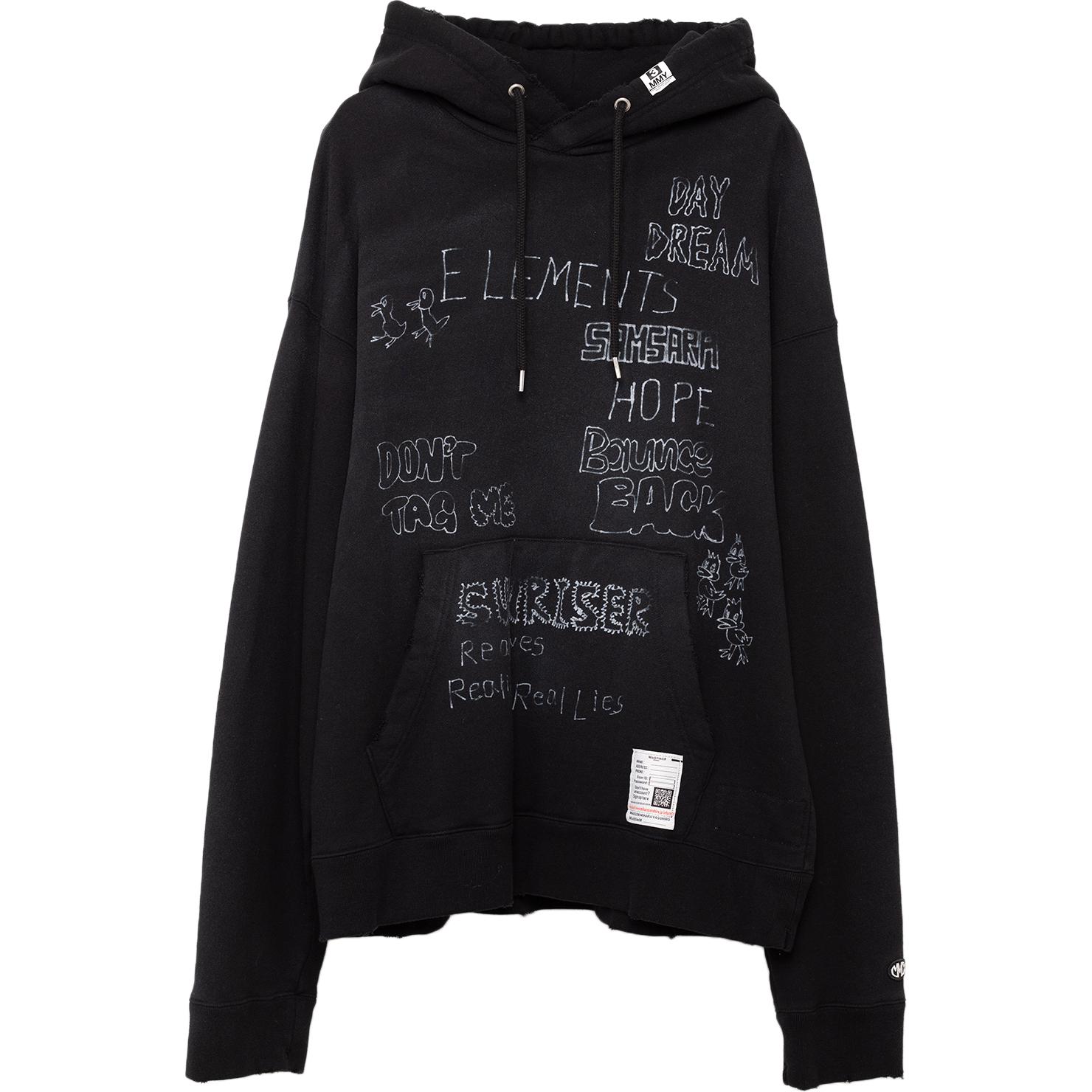 Maison Mihara Yasuhiro FW24 Vintage Print Distressed Hoodie White () J13HD722-WHITE