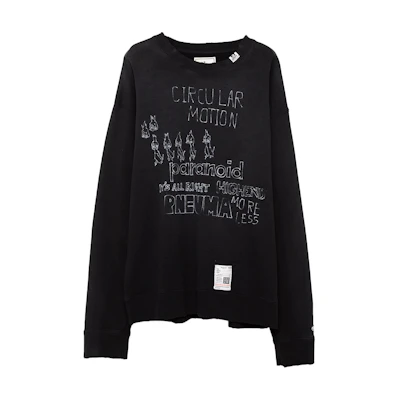 Maison Mihara Yasuhiro FW24 Vintage Washed Print Crewneck Sweatshirt White Mens J13PO723-WHITE