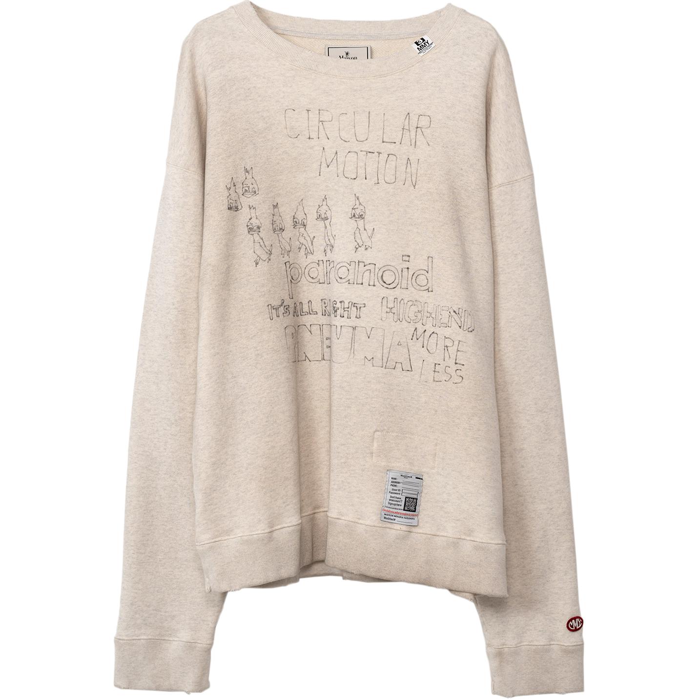 Maison Mihara Yasuhiro FW24 White Distressed Crewneck Sweatshirt Fashion A13PO582-WHITE
