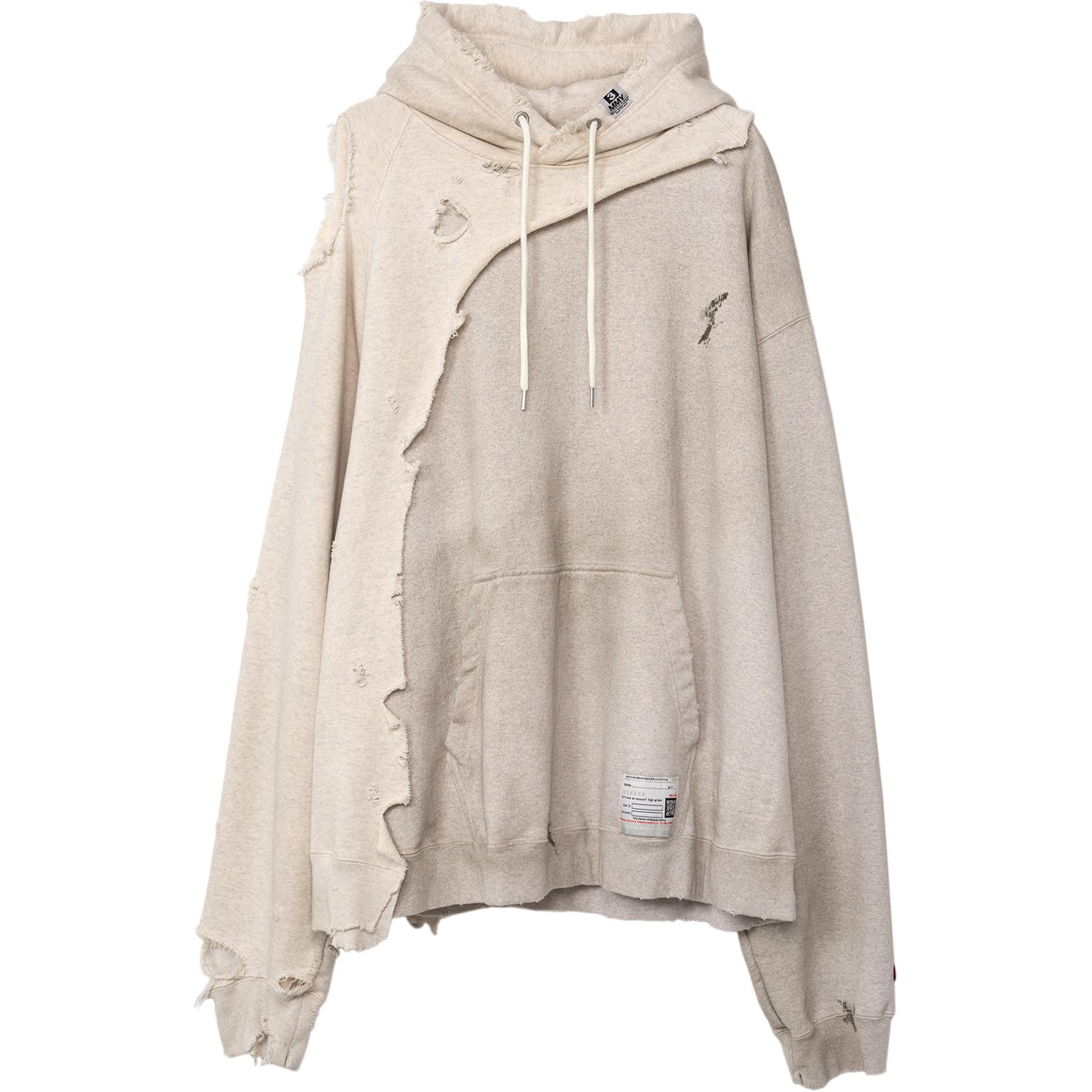 Maison Mihara Yasuhiro Geometric Pattern Hoodie Gray Long Sleeve Pullover A10HD621-GREY