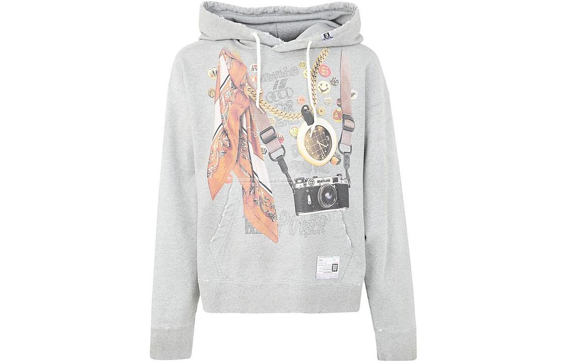 Maison Mihara Yasuhiro Geometric Pattern Hoodie Orange A10HD621ORANGE