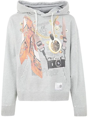 Maison Mihara Yasuhiro 几何图案连帽卫衣灰色长袖套头衫 A10HD621-GREY Buy Maison Mihara Yasuhiro 几何图案连帽卫衣灰色长袖套头衫 A10HD621-GREY