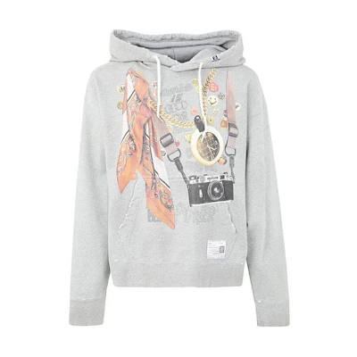 Maison Mihara Yasuhiro Geometric Pattern Hoodie Orange A10HD621ORANGE