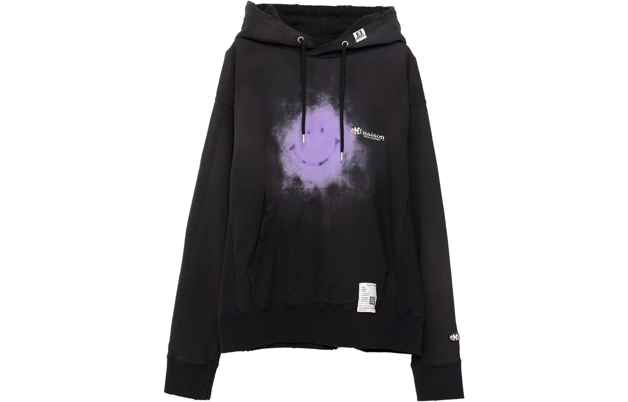 Maison Mihara Yasuhiro Graphic Print Colorblock Hoodie Black Mens A11HD571BLACK