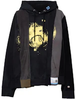 Maison Mihara Yasuhiro Graphic Print Colorblock Hoodie Black Mens A11HD571BLACK Maison Mihara Yasuhiro Graphic Print Colorblock Hoodie Black Mens A11HD571BLACK