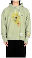 Maison Mihara Yasuhiro Green Oversized Hoodie with Letter Print for Men A10HD722-GREEN Maison Mihara Yasuhiro Green Oversized Hoodie with Letter Print for Men A10HD722-GREEN