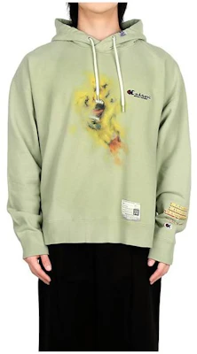Maison Mihara Yasuhiro 男士綠色字母印花寬鬆連帽衫 A10HD722-GREEN Buy Maison Mihara Yasuhiro 男士綠色字母印花寬鬆連帽衫 A10HD722-GREEN