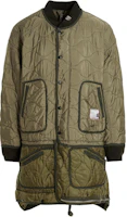 Maison Mihara Yasuhiro Green Quilted Zip-Up Long Jacket A09CT051-KHAKI Maison Mihara Yasuhiro Green Quilted Zip-Up Long Jacket A09CT051-KHAKI