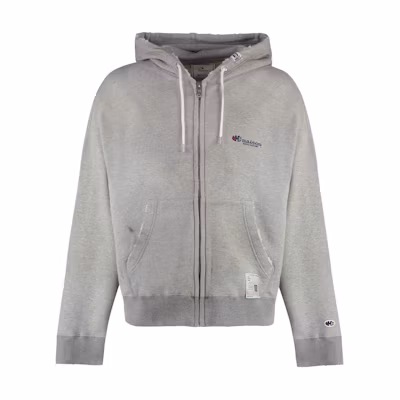 Maison Mihara Yasuhiro Grey Solid Logo Zip-Up Hoodie Jacket J10PK511GRAY