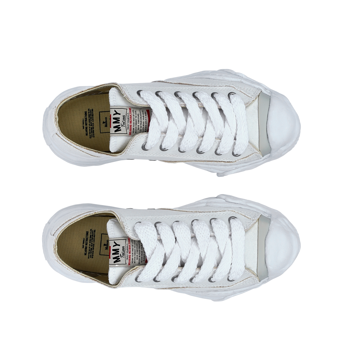 Shop Maison Mihara Yasuhiro Hank OG Sole Kanvas Rendah 'Putih' A05FW702-WHITE