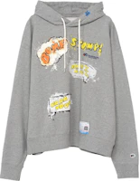 Maison Mihara Yasuhiro Letter Balloon Print Oversized Hoodie Grey A11HD712-GRAY Maison Mihara Yasuhiro Letter Balloon Print Oversized Hoodie Grey A11HD712-GRAY