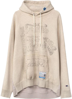 Maison Mihara Yasuhiro 拼接字母圖案連帽上衣 白色長袖 A11HD601-WHITE Buy Maison Mihara Yasuhiro 拼接字母圖案連帽上衣 白色長袖 A11HD601-WHITE