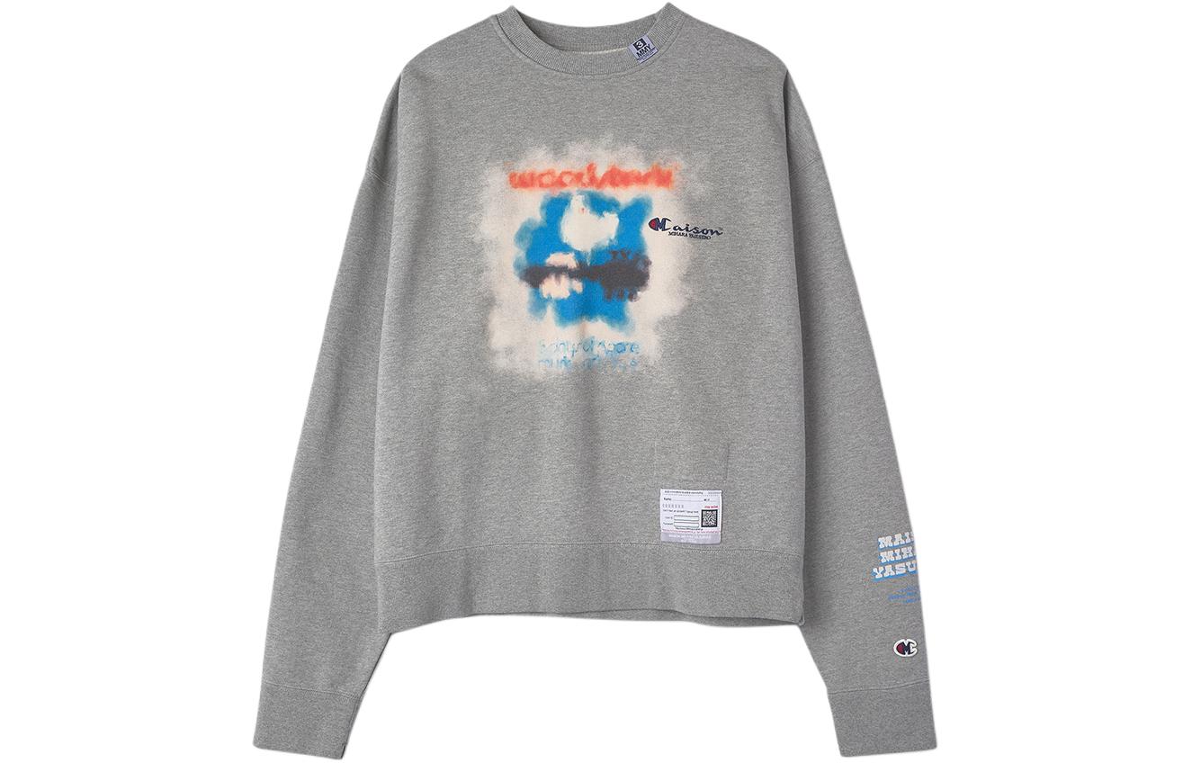 Maison Mihara Yasuhiro Letter Print Loose Fit Hoodie Gray - A10HD722GRAY
