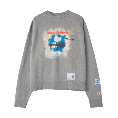 Maison Mihara Yasuhiro Letter Print Loose Fit Hoodie Gray - A10HD722GRAY