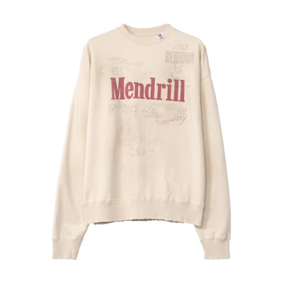 Maison Mihara Yasuhiro Letter Print Pullover Sweatshirt Black A11PO602BLACK