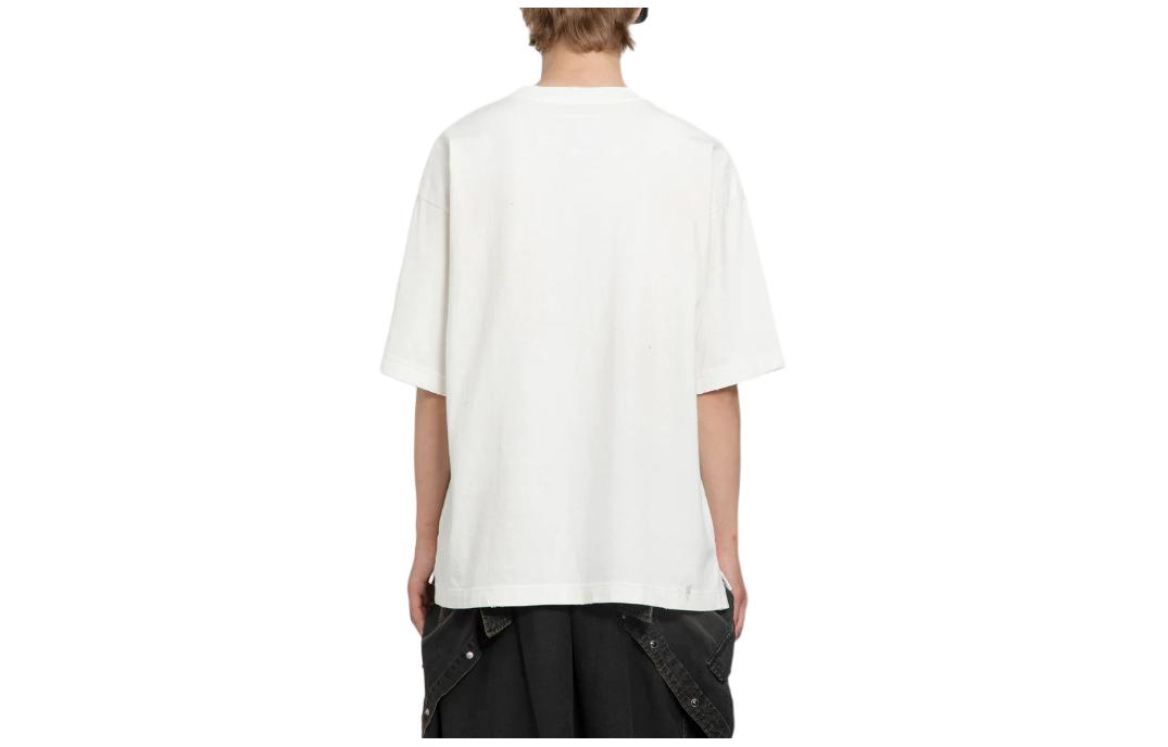 Maison Mihara Yasuhiro Letter Print Oversized White Crewneck T-Shirt for Men J12TS552-WHITE 圖 3
