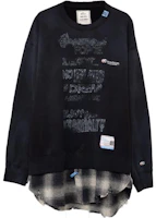 Maison Mihara Yasuhiro Letter Print Pullover Sweatshirt Black A11PO602BLACK Maison Mihara Yasuhiro Letter Print Pullover Sweatshirt Black A11PO602BLACK