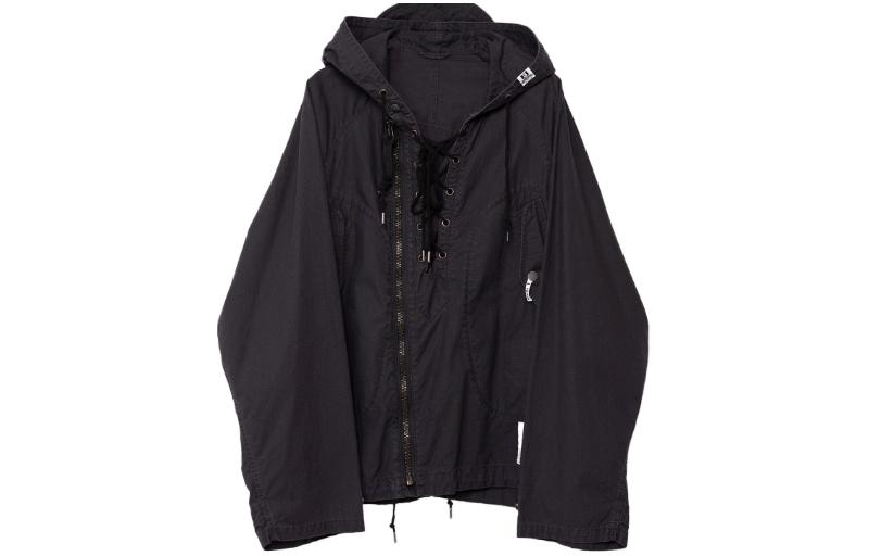 Maison Mihara Yasuhiro Mihara Yasuhiro Black Striped V-Neck Loose Fit Stadium Jacket A12CT062-BLACK