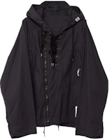 Maison Mihara Yasuhiro Mihara Yasuhiro Black Lace-Up Hooded Zip-Up Jacket J12BL051-BLACK Maison Mihara Yasuhiro Mihara Yasuhiro Black Lace-Up Hooded Zip-Up Jacket J12BL051-BLACK