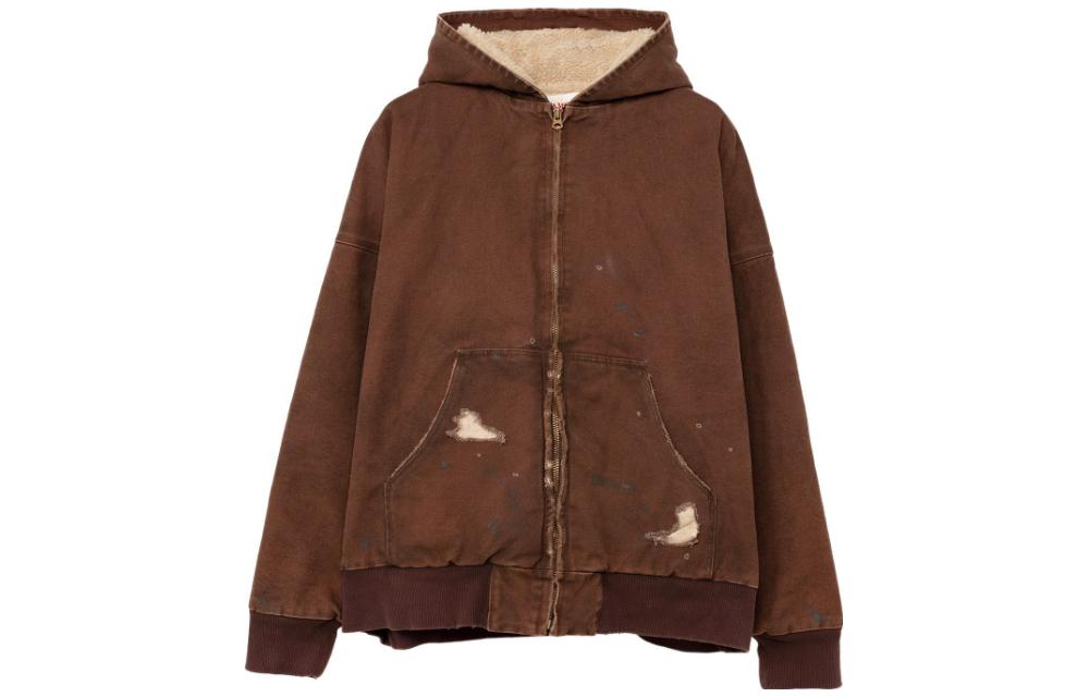 Maison Mihara Yasuhiro Mihara Yasuhiro Boro Zip Hooded Jacket Yellow Full-Zip Long Sleeve Jacket G11HD024-YELLOW