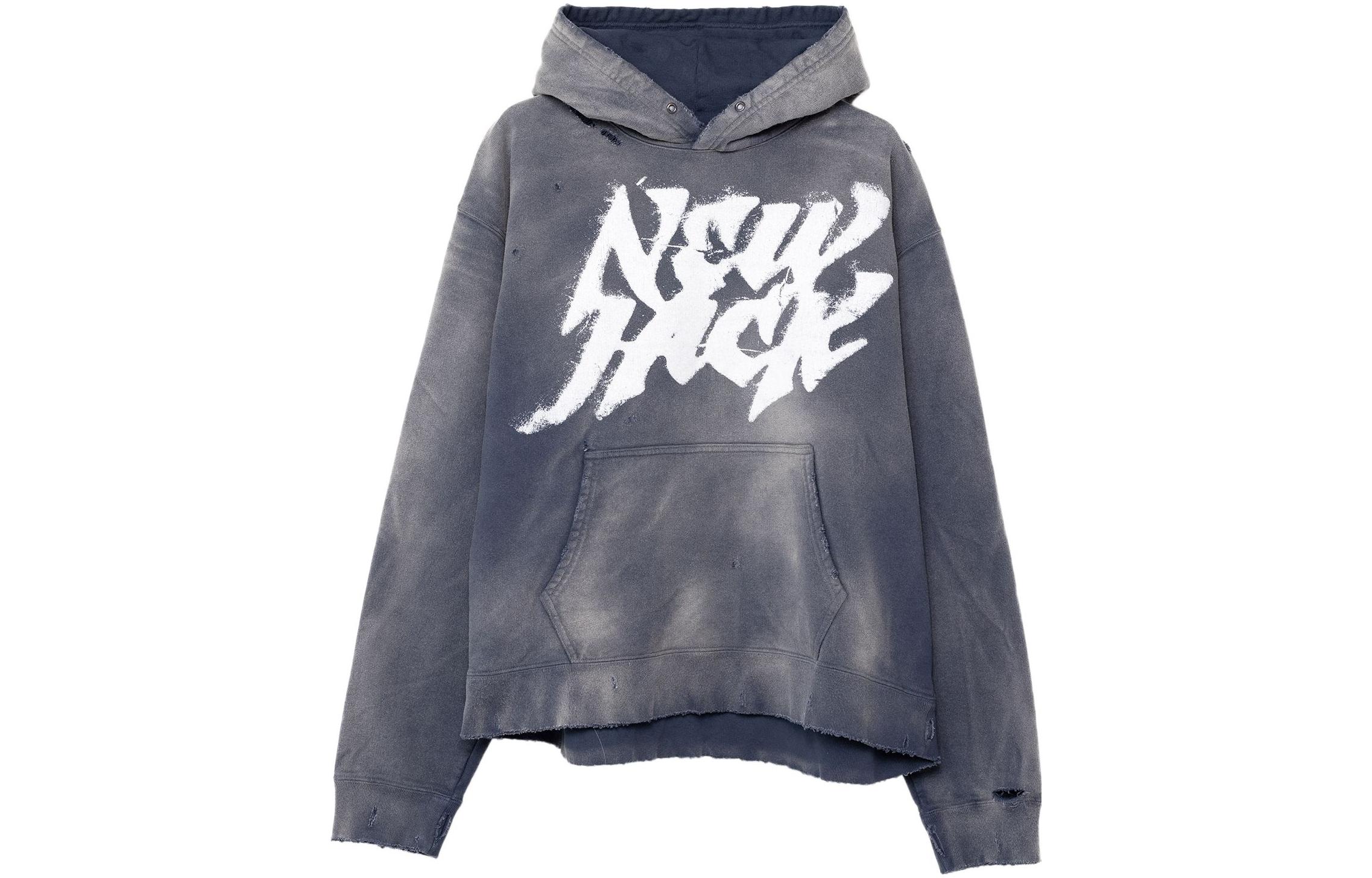 Maison Mihara Yasuhiro Mihara Yasuhiro Destroyed Navy Cartoon Printed Crewneck Sweatshirt Men G11PO041-NAVY