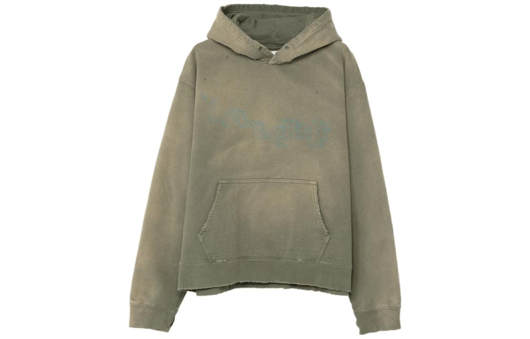 Maison Mihara Yasuhiro Mihara Yasuhiro Destroyed Printed Hoodie White Letter Logo Pullover G11HD040-WHITE