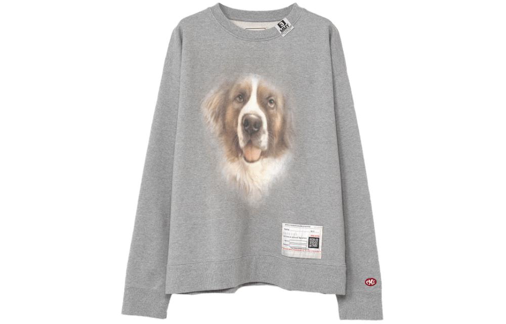 Maison Mihara Yasuhiro Mihara Yasuhiro Dog Print Crewneck Sweatshirt White Casual Wear A12PO673-WHITE