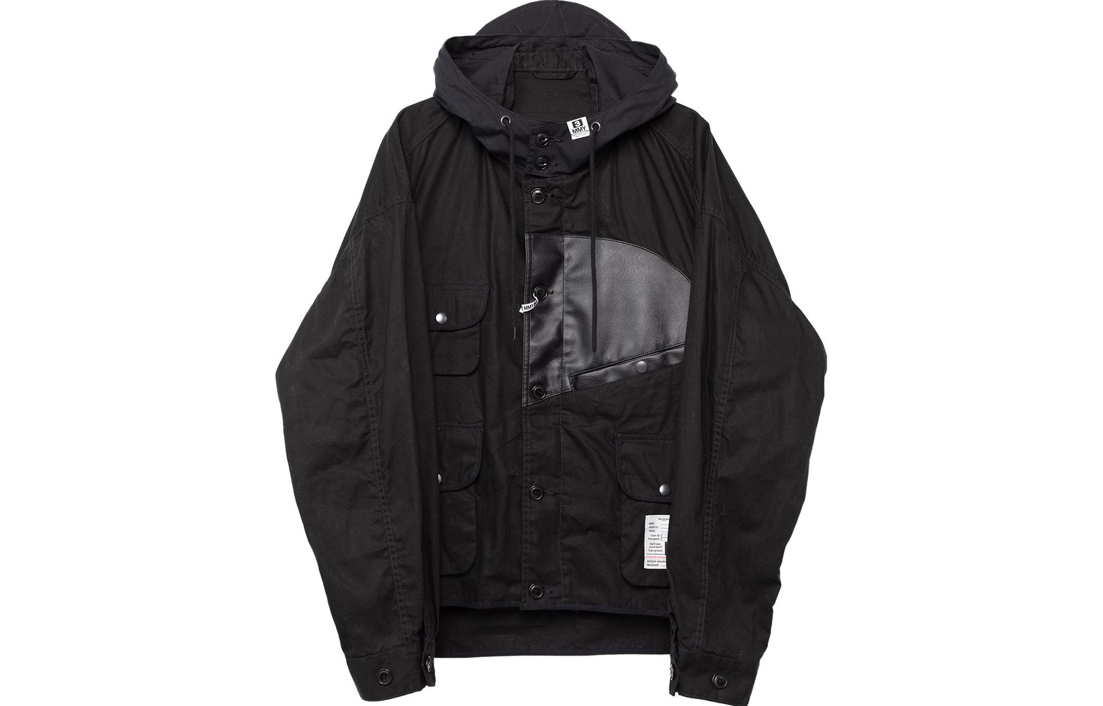 Maison Mihara Yasuhiro Mihara Yasuhiro FW23 Black Hoodie Jacket with Back Pocket Design J11BL041-BLACK
