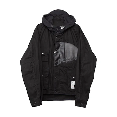 Maison Mihara Yasuhiro Mihara Yasuhiro FW23 Black Hoodie Jacket with Back Pocket Design J11BL041-BLACK