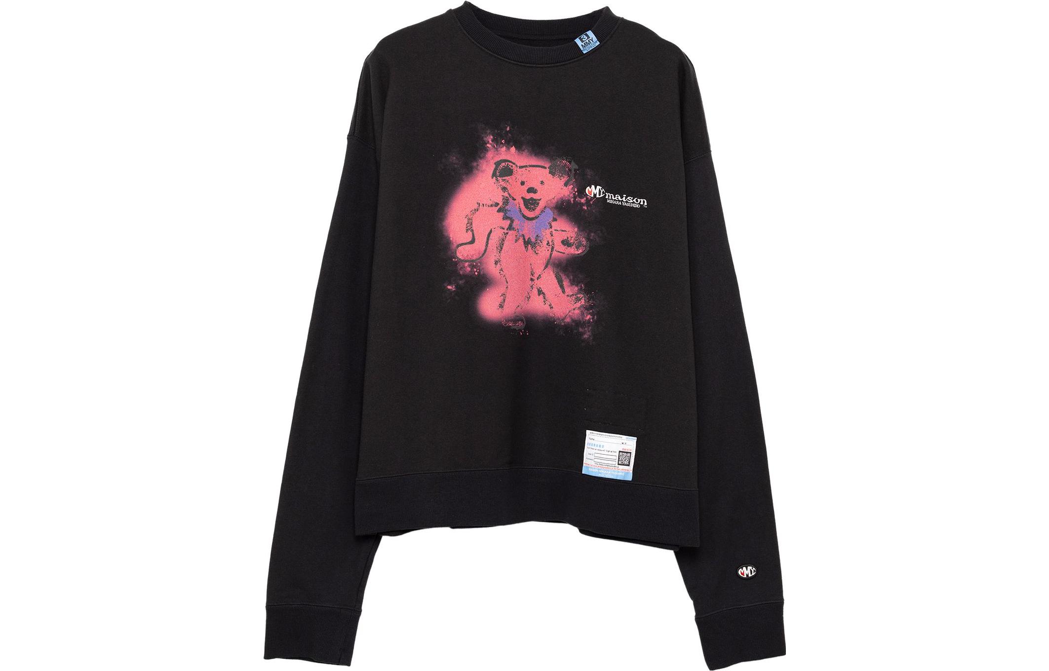 Maison Mihara Yasuhiro Mihara Yasuhiro FW23 Cartoon Bear Print Orange Crewneck Sweatshirt Men A11PO713-ORANGE