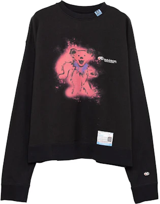 Sudadera Negra Maison Mihara Yasuhiro FW23 con Estampado de Oso de Dibujos Animados A11PO713-BLACK Buy Sudadera Negra Maison Mihara Yasuhiro FW23 con Estampado de Oso de Dibujos Animados A11PO713-BLACK