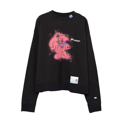 Maison Mihara Yasuhiro Mihara Yasuhiro FW23 Cartoon Bear Print Orange Crewneck Sweatshirt Men A11PO713-ORANGE