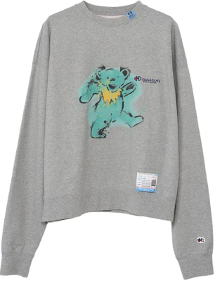 Sudadera Gris Maison Mihara Yasuhiro FW23 con Estampado de Oso de Dibujos Animados A11PO713-GRAY Buy Sudadera Gris Maison Mihara Yasuhiro FW23 con Estampado de Oso de Dibujos Animados A11PO713-GRAY