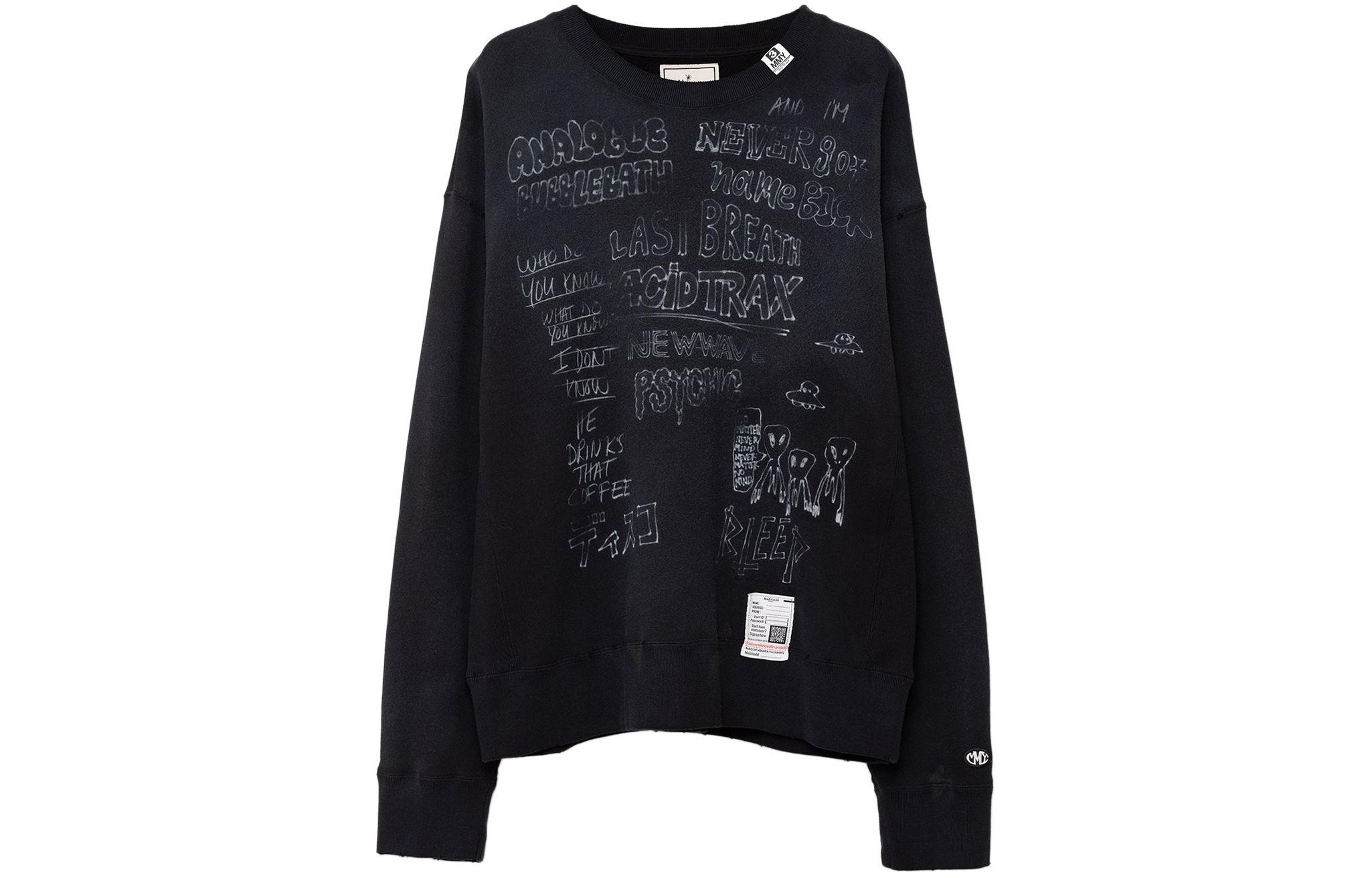 Maison Mihara Yasuhiro Mihara Yasuhiro FW23 Dog Print Crewneck Pullover Sweatshirt Black A12PO673-BLACK