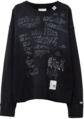 Maison Mihara Yasuhiro FW23 手繪仿舊黑色圓領衛衣 J12PO523-BLACK Buy Maison Mihara Yasuhiro FW23 手繪仿舊黑色圓領衛衣 J12PO523-BLACK