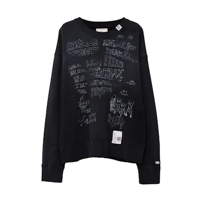 Maison Mihara Yasuhiro Mihara Yasuhiro FW23 Dog Print Crewneck Pullover Sweatshirt Black A12PO673-BLACK