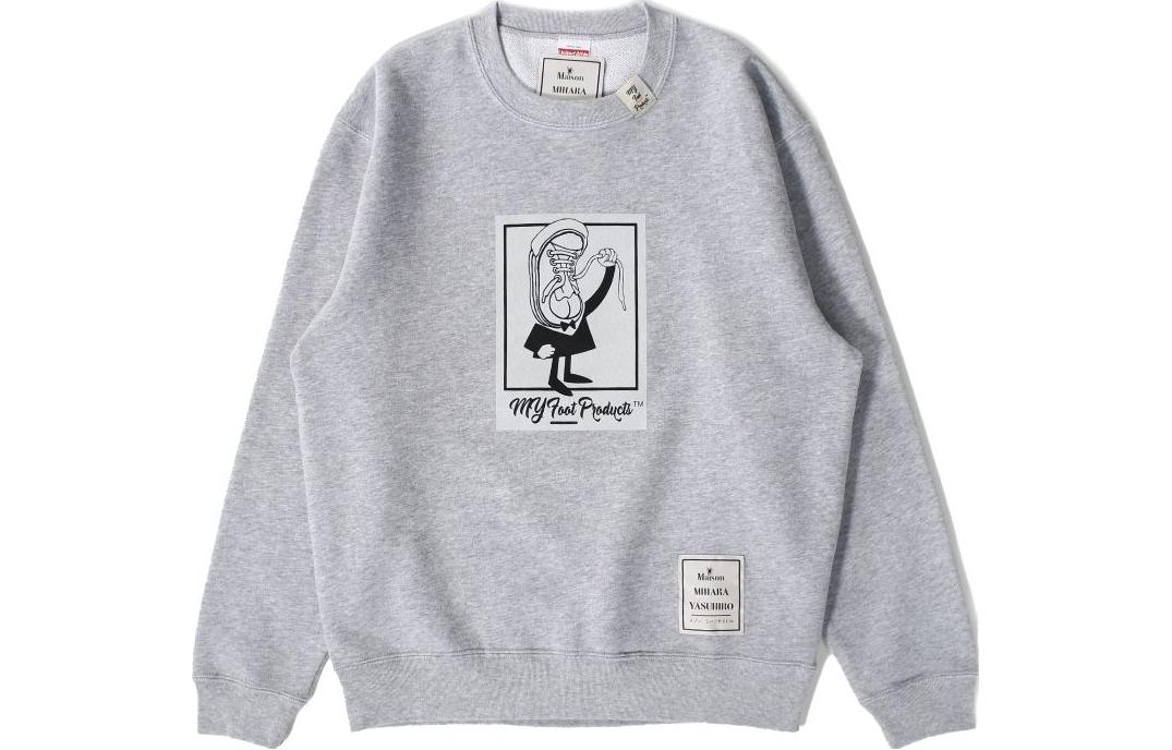 Maison Mihara Yasuhiro Mihara Yasuhiro FW23 Letter Print Crewneck Sweatshirt White Unisex M04PO504-WHITE