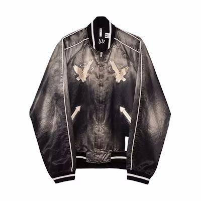 Maison Mihara Yasuhiro Mihara Yasuhiro Graphic Print Zip-Up Jacket Black (). J12BL041-BLACK