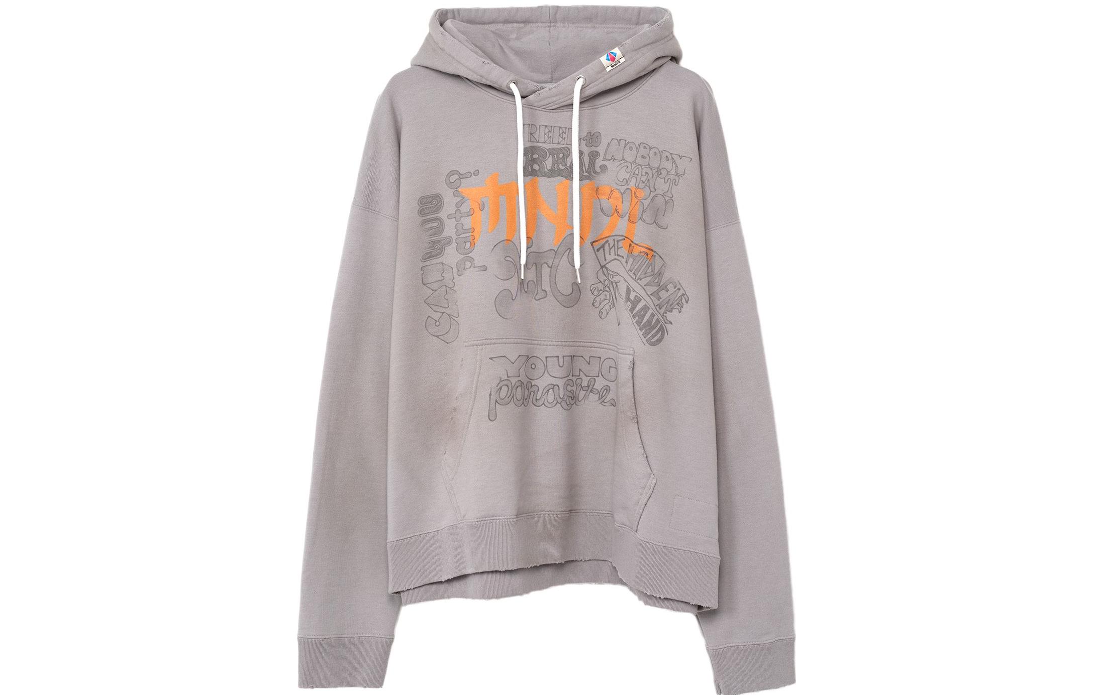 Maison Mihara Yasuhiro Mihara Yasuhiro Hand-Drawn Logo Hoodie Black Floral Sweatshirt J12HD522-BLACK