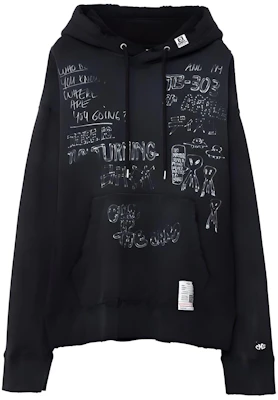 Maison Mihara Yasuhiro 手繪Logo連帽花卉黑色衛衣 J12HD522-BLACK Buy Maison Mihara Yasuhiro 手繪Logo連帽花卉黑色衛衣 J12HD522-BLACK