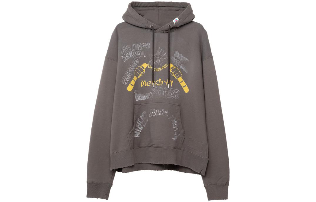 Maison Mihara Yasuhiro Mihara Yasuhiro Letter Print Pullover Hoodie Black () C11HD501-BLACK