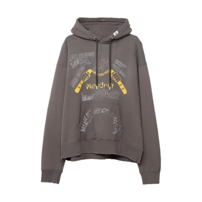 Maison Mihara Yasuhiro Mihara Yasuhiro Letter Print Pullover Hoodie Black () C11HD501-BLACK