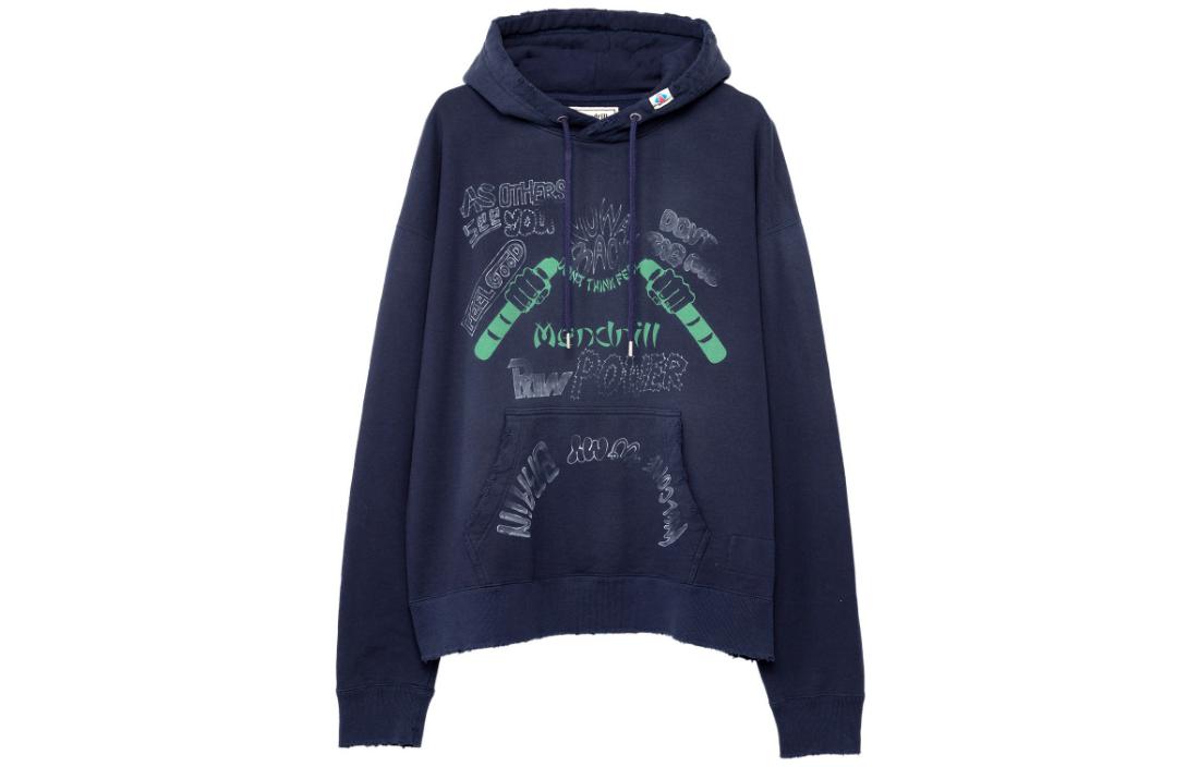 Maison Mihara Yasuhiro Mihara Yasuhiro Letter Print Crewneck Sweatshirt Navy Blue - Men C10PO502-NAVY