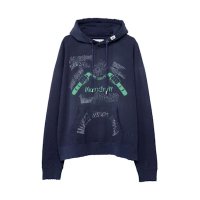 Maison Mihara Yasuhiro Mihara Yasuhiro Letter Print Crewneck Sweatshirt Navy Blue - Men C10PO502-NAVY