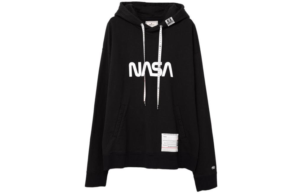 Maison Mihara Yasuhiro Mihara Yasuhiro Navy Blue Hoodie with Letter Print Design C11HD501-NAVY