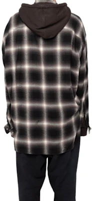 Maison Mihara Yasuhiro 男士黑色格紋連帽修身長袖襯衫 J12SH074-BLACK Purchase Maison Mihara Yasuhiro 男士黑色格紋連帽修身長袖襯衫 J12SH074-BLACK