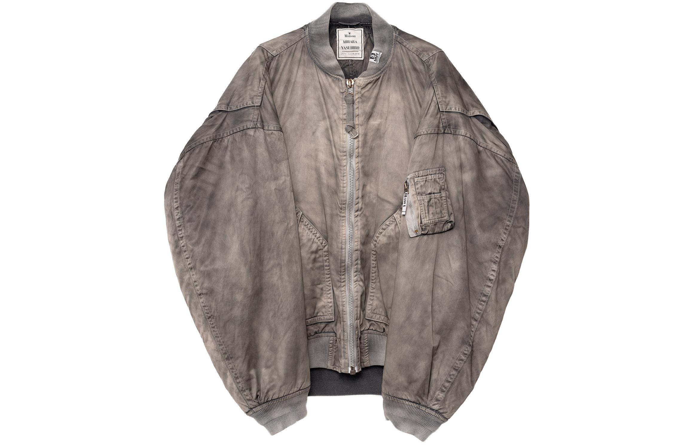 Maison Mihara Yasuhiro Mihara Yasuhiro Satin Riders Jacket Colorblock Zip Loose Fit Black A12BL061-BLACK