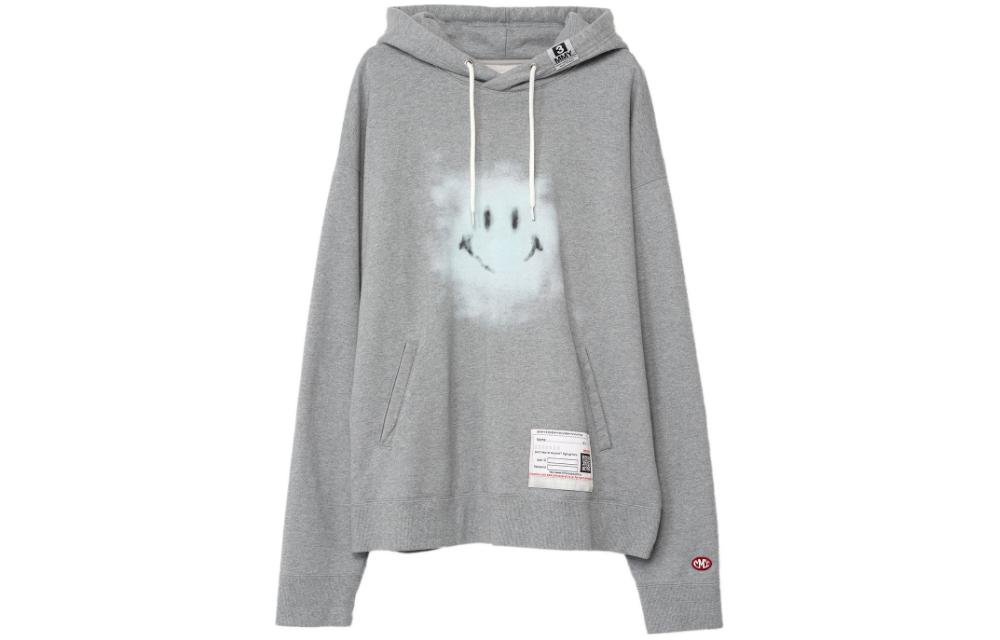 Maison Mihara Yasuhiro Mihara Yasuhiro Smiley Face Hoodie Black - Casual Pullover Sweatshirt A12HD672-BLACK