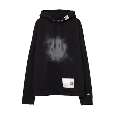 Maison Mihara Yasuhiro Mihara Yasuhiro Solid Black Hoodie Jacket with Logo Patch I07BL011-BLACK