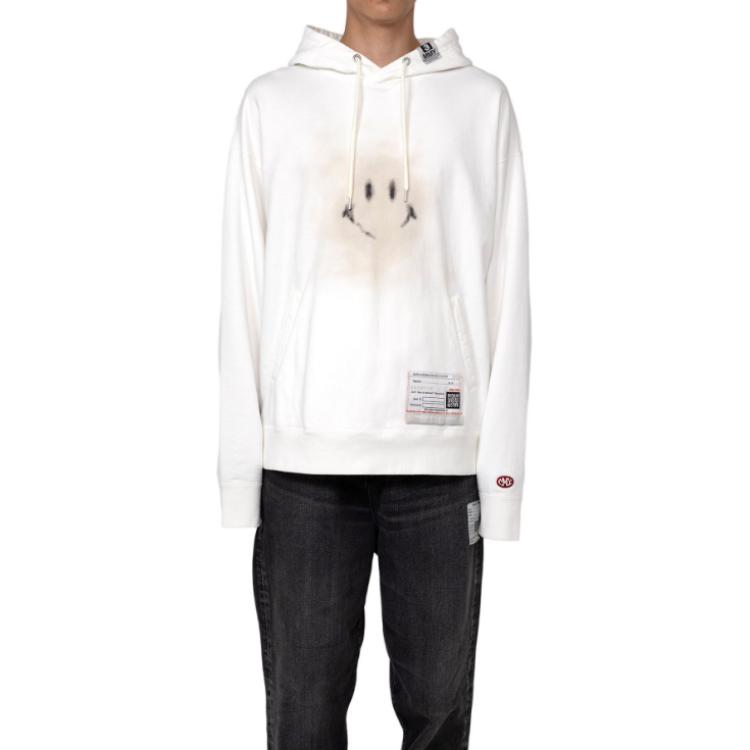 Maison Mihara Yasuhiro Mihara Yasuhiro Smiley Face Printed Hoodie  White Pullover Sweatshirt. A12HD672-WHITE 圖 4